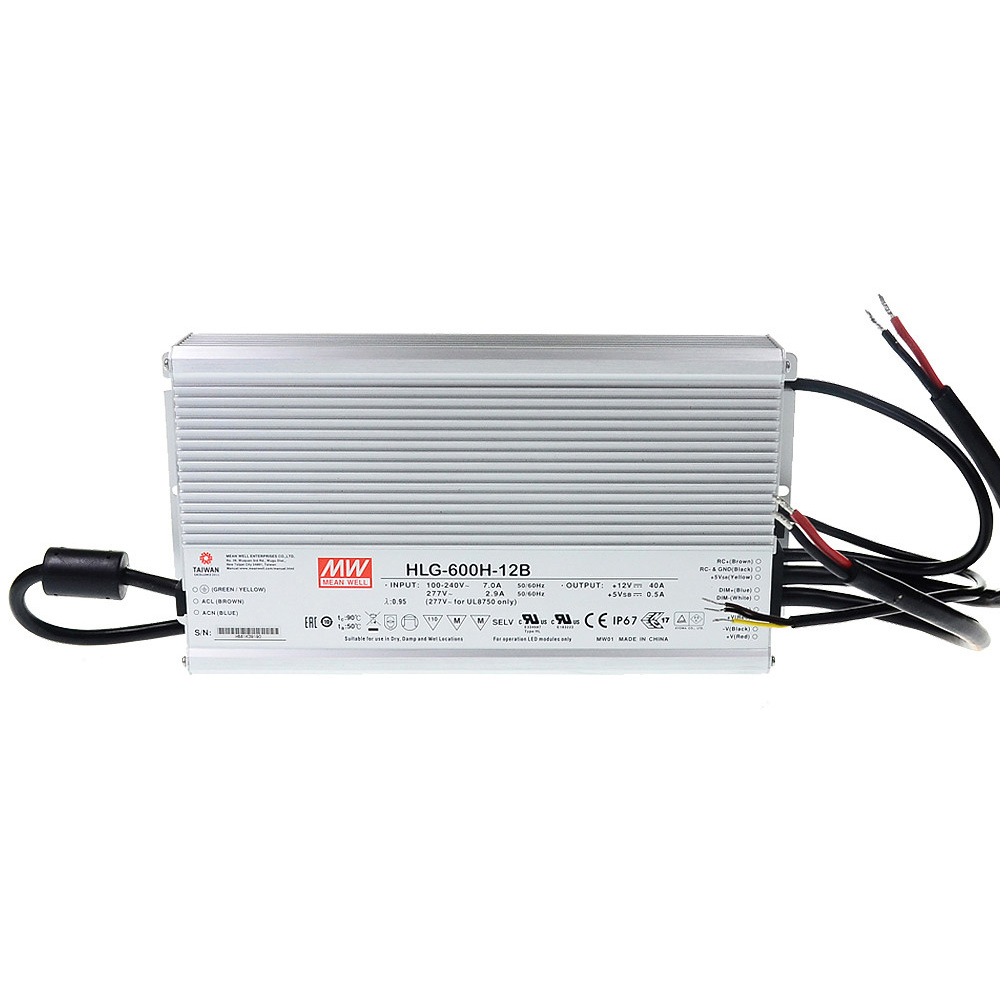HLG-600H-12B AC90-305V Input Voltage Mean Well Waterproof DC12V 480Watt UL-Listed LED Power Supply HLG-600H-12B AC90-305V Input Voltage Mean Well Waterproof DC12V 480Watt UL-Listed LED Power Supply